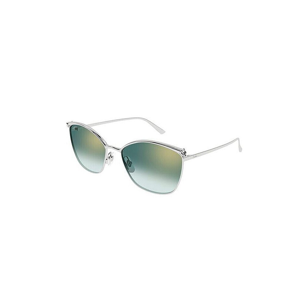 Cartier CT0595S-003 Sunglasses Silver Green Metal